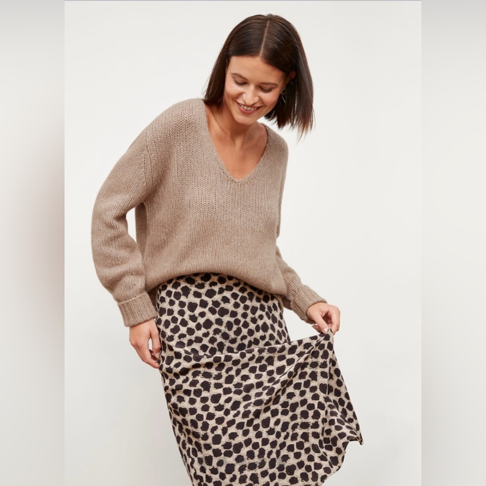 MM Lafleur Taupe V-Neck Sweater